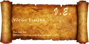 Vörös Euniké névjegykártya